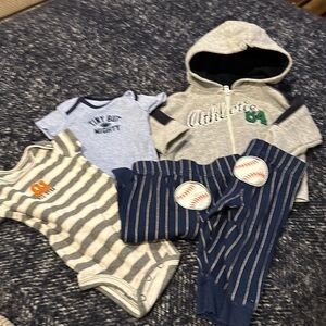 Baby boy 3 to 6 month boy lot blue gray,